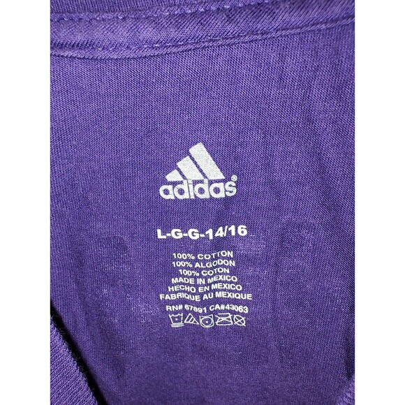 Orlando City Soccer T Shirt Shea #20 Adidas Sz Large 14 16 Purple Youth Cotton - Picture 7 of 11